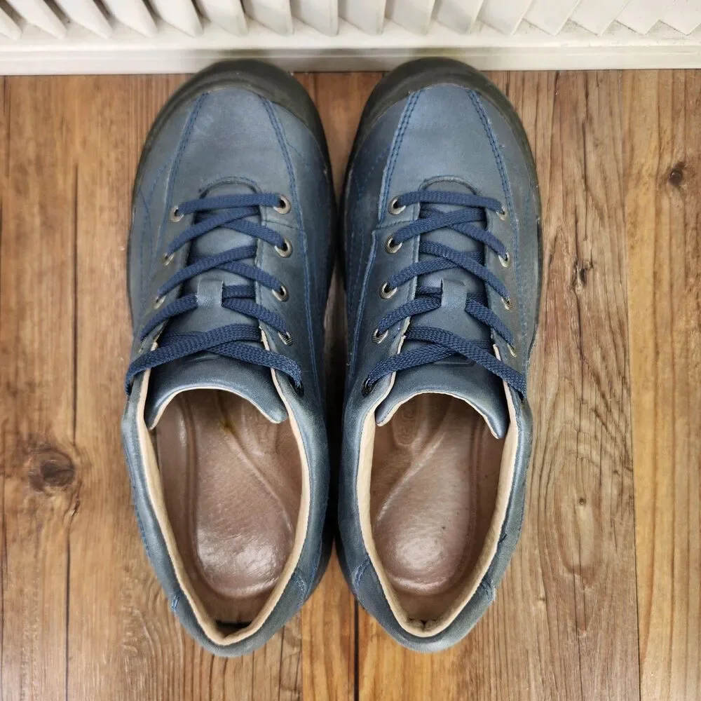 Keen Toyah Trail Sneakers Womens Sz 8.5 Blue Leather Hiking Oxford Shoes 1010207